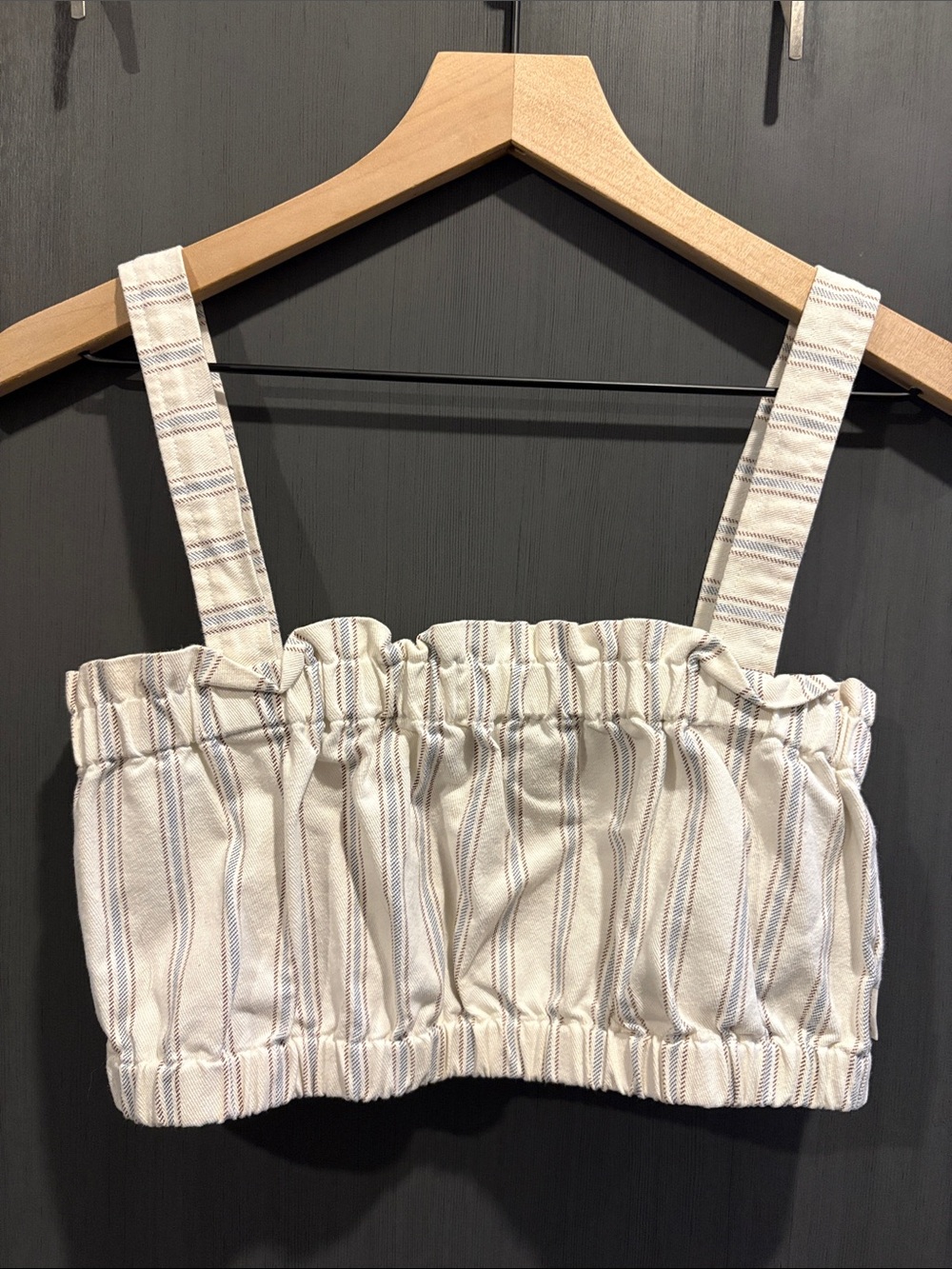Brixton Striped Cream and Blue Crop Top